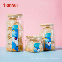 High quality bird nest cosmetic bottles glass jars with wooden top